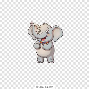 Cheerful Cartoon Elephant Waving