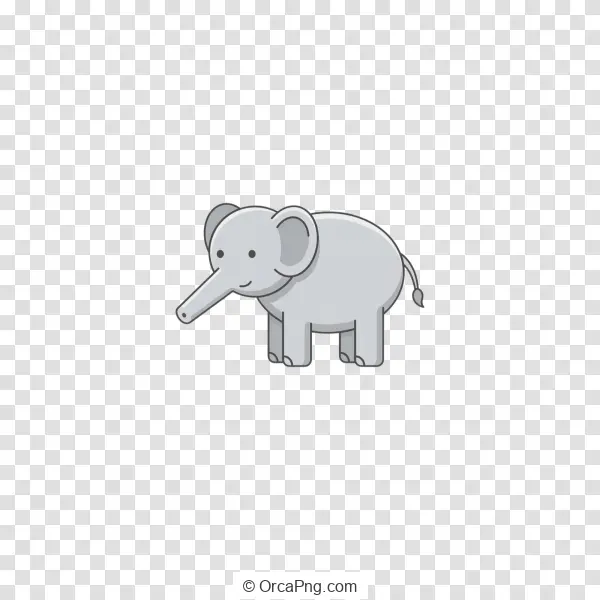 Playful Grey Elephant Illustration
