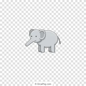 Playful Grey Elephant Illustration