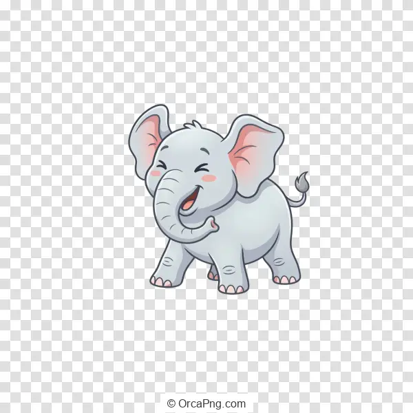 Joyful Baby Elephant Illustration