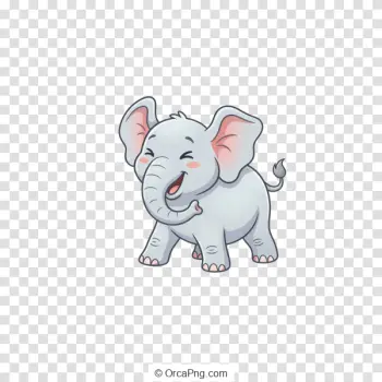 Joyful Baby Elephant Illustration