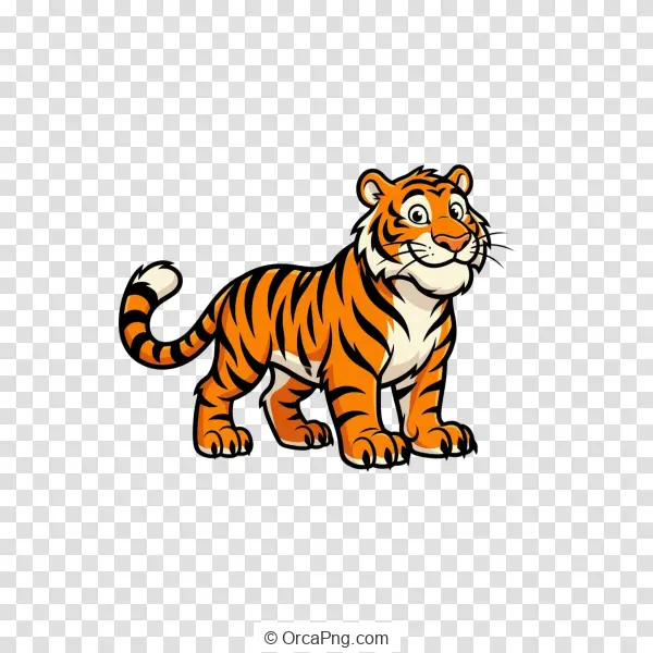 Playful Striped Tiger Illustration