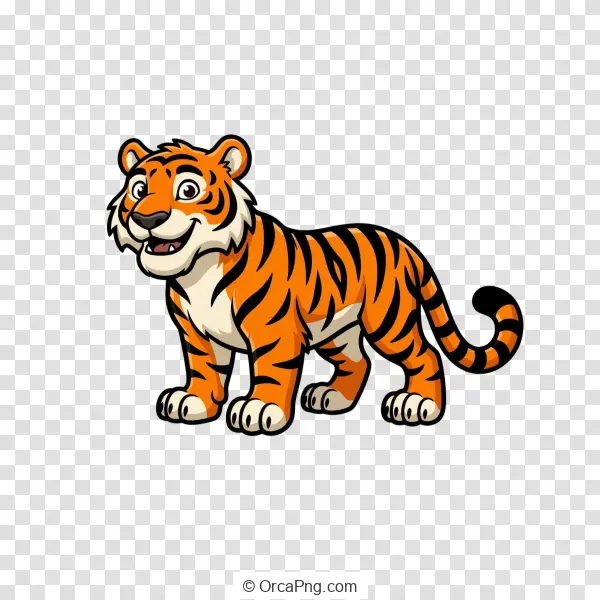 Smiling Cartoon Tiger Character