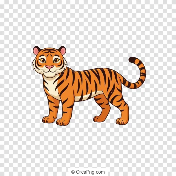 Vibrant Cartoon Tiger Character