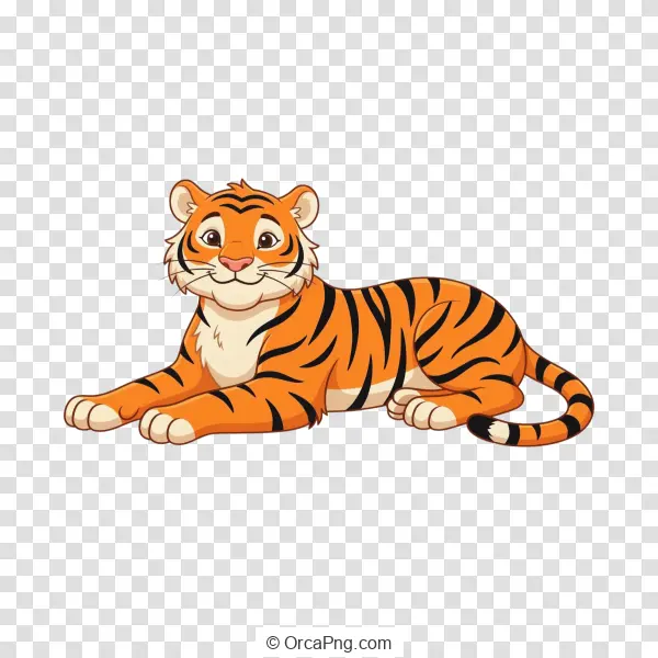 Friendly Striped Tiger Illustration