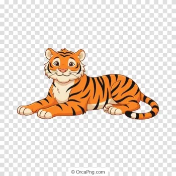 Friendly Striped Tiger Illustration