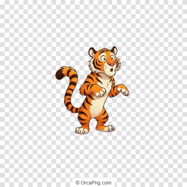 Startled Cartoon Tiger