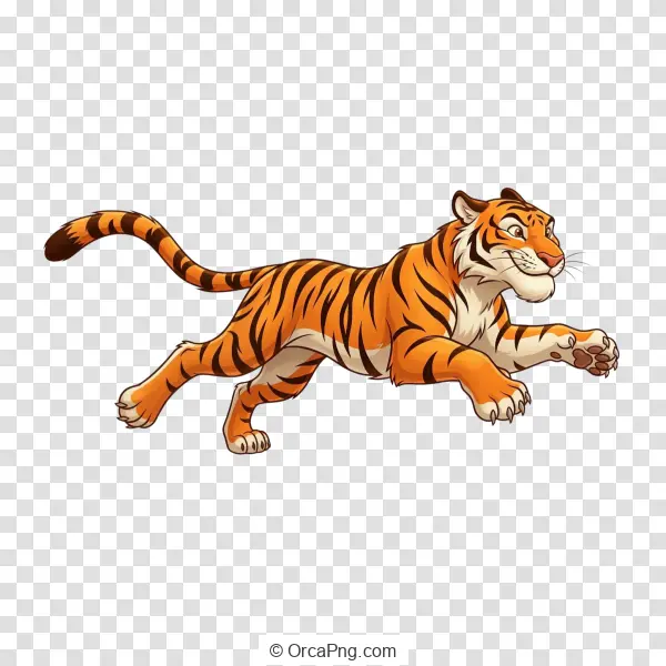 Vibrant Cartoon Tiger Sprint