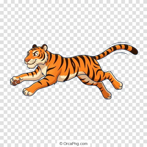 Leaping Cartoon Tiger