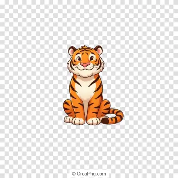 Friendly Cartoon Tiger Sitting