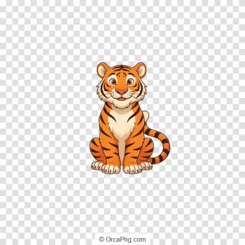 Friendly Sitting Tiger Illustration