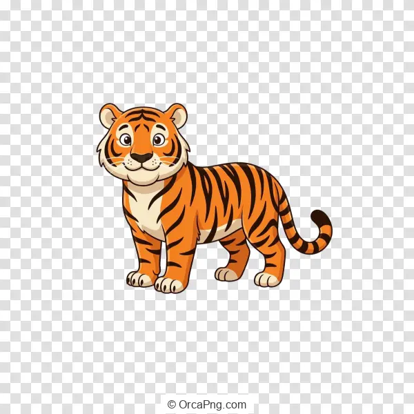 Friendly Striped Tiger Character