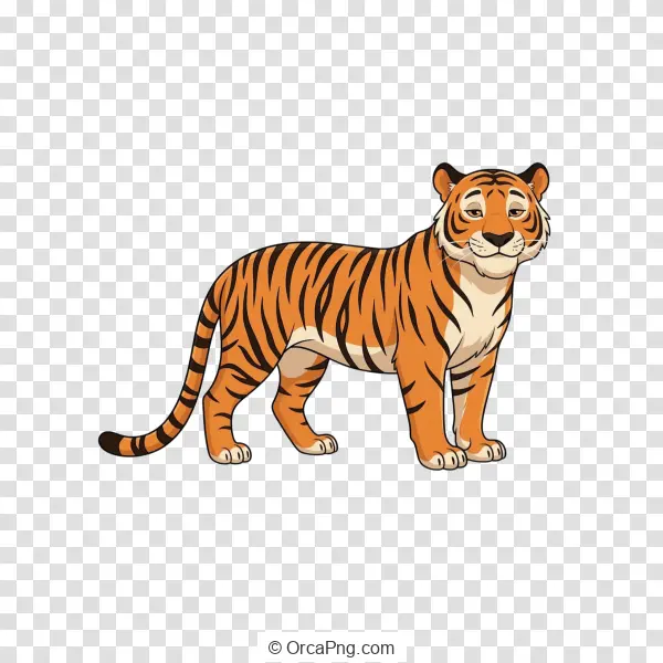 Friendly Striped Tiger Character