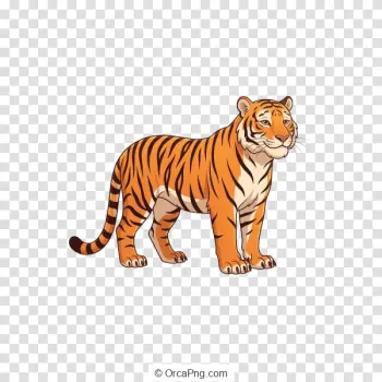Vibrant Striped Tiger Illustration