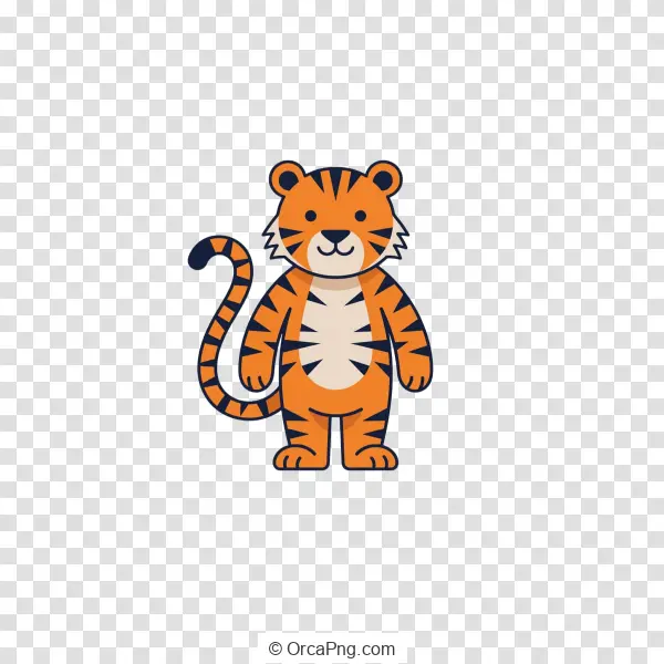 Friendly Striped Tiger Character