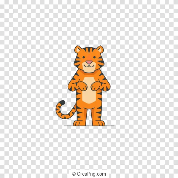 Friendly Standing Cartoon Tiger