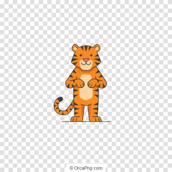 Friendly Standing Cartoon Tiger