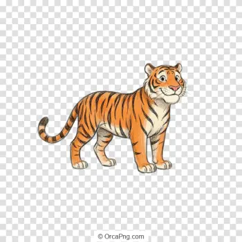 Cheerful Cartoon Tiger