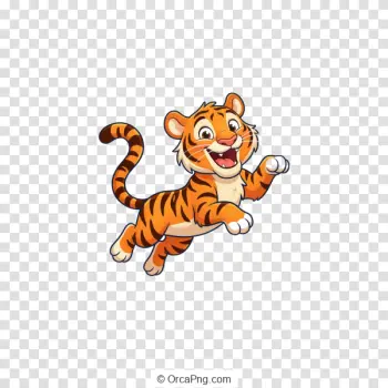 Energetic Striped Tiger Leap