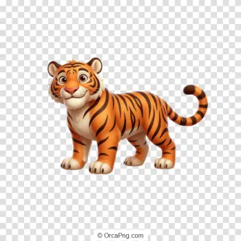 Playful Cartoon Tiger Cub