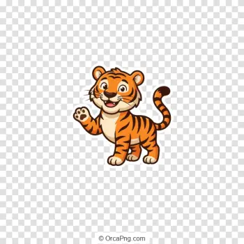 Friendly Waving Tiger Cub