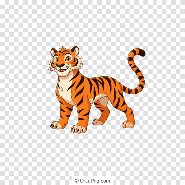 Vibrant Striped Tiger Illustration