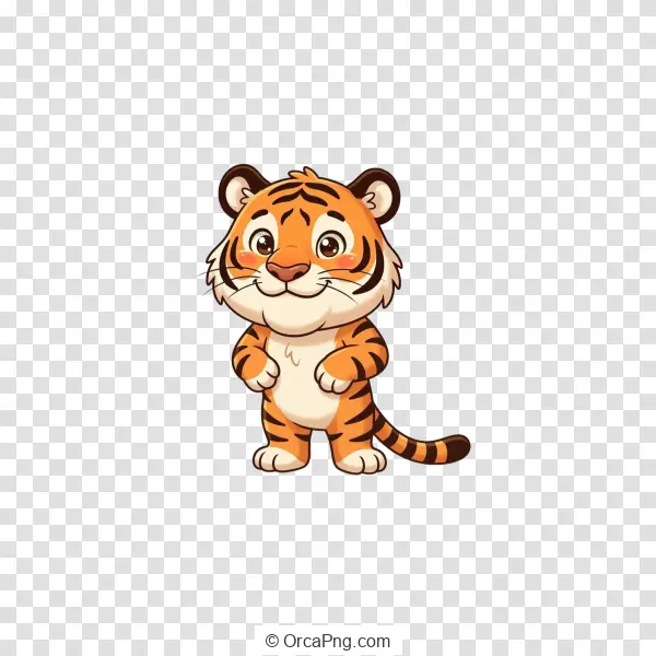 Playful Cartoon Tiger Cub