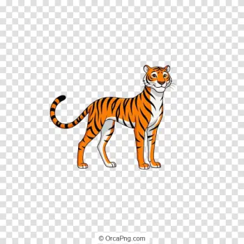 Majestic Cartoon Tiger