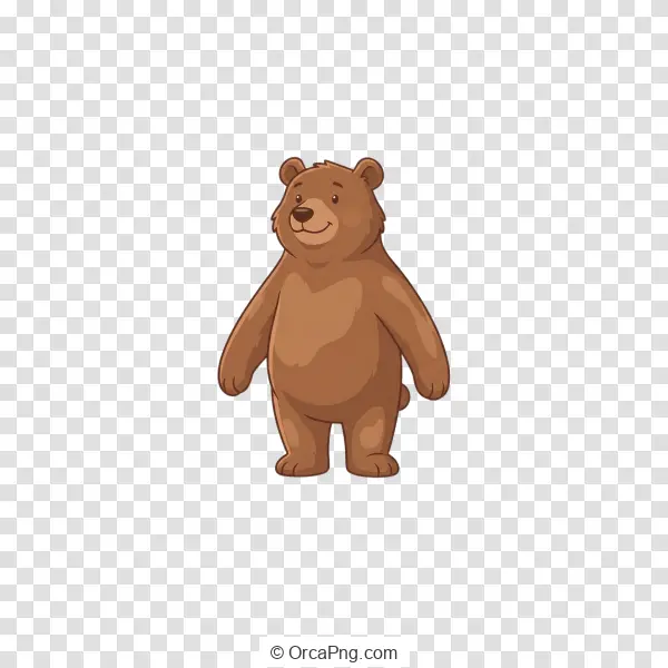Friendly Cartoon Brown Bear Standing