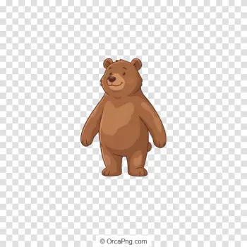 Friendly Cartoon Brown Bear Standing