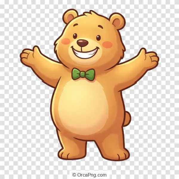 Friendly Cartoon Bear Ready for a Hug