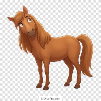 Curious Cartoon Horse