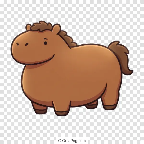 Chubby Cartoon Horse Illustration