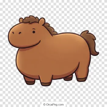 Chubby Cartoon Horse Illustration