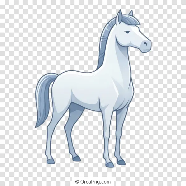 Graceful White Horse Illustration