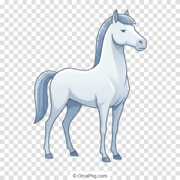 Graceful White Horse Illustration