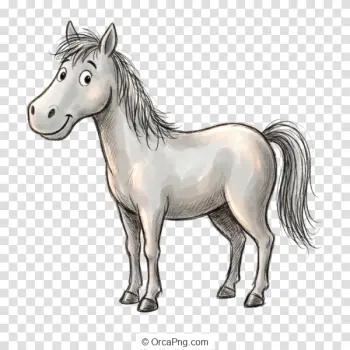 Friendly Gray Cartoon Horse