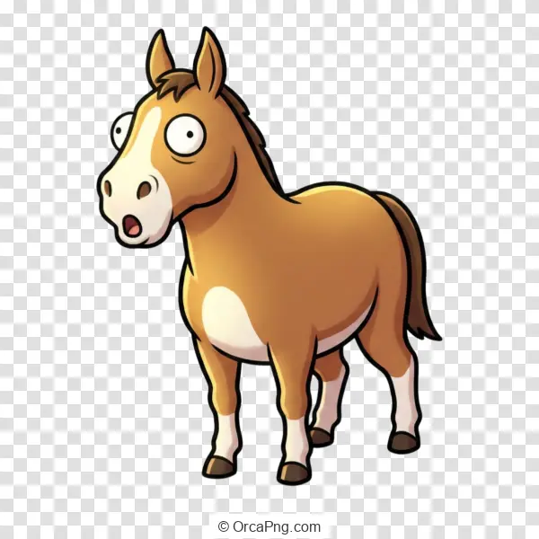 Surprised Brown Cartoon Mule