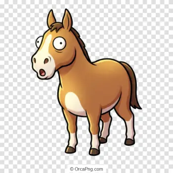 Surprised Brown Cartoon Mule