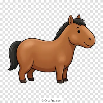 Cute Brown Horse Character