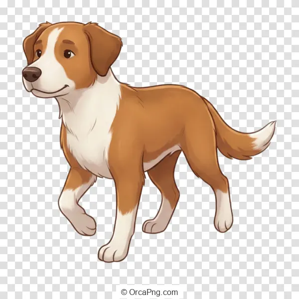 Cheerful Brown and White Canine Walk