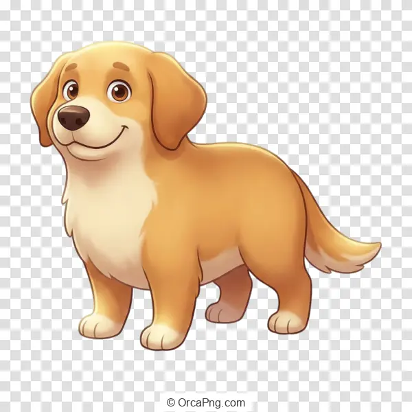 Joyful Cartoon Golden Puppy