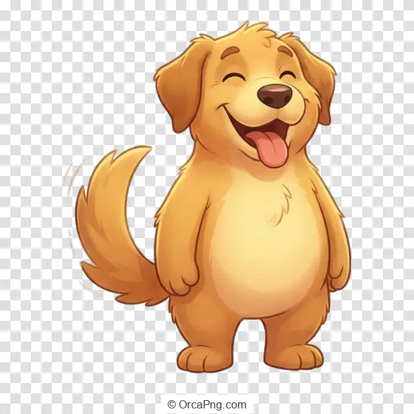 Joyful Cartoon Golden Puppy