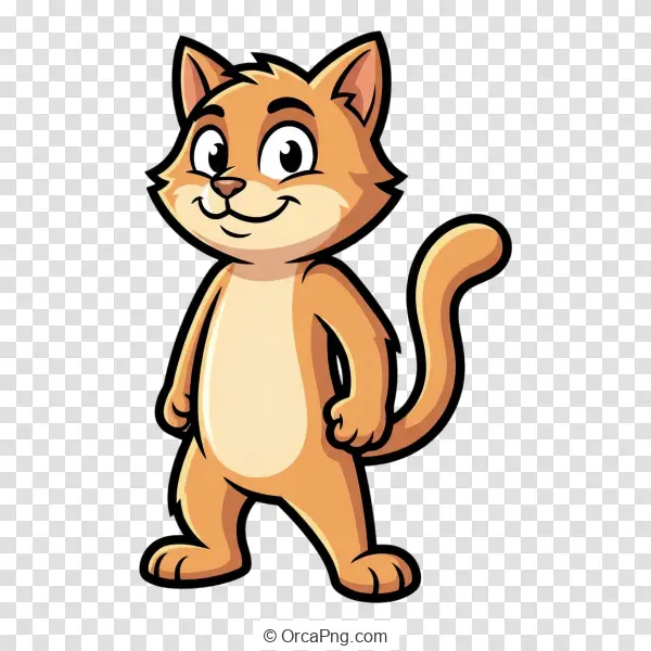 Upright Orange Cat Mascot
