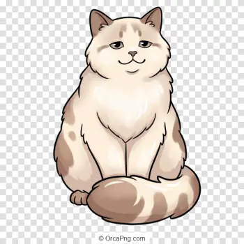 Content Cream and Brown Cartoon Cat