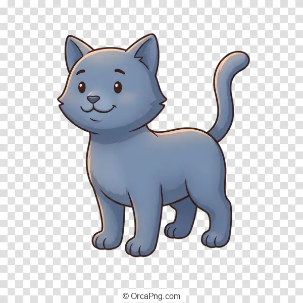 Charming Grey Feline Illustration