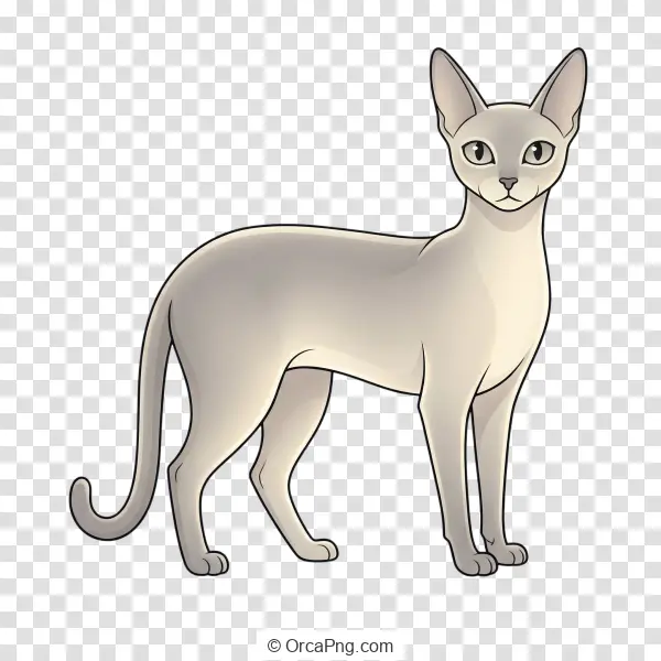 Graceful Grey Cat Illustration