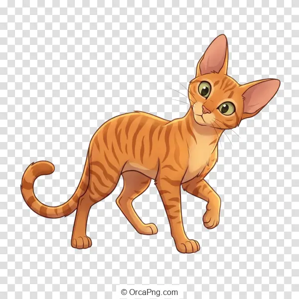 Curious Orange Tabby Cartoon