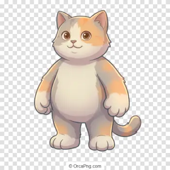 Friendly Standing Calico Cat Illustration