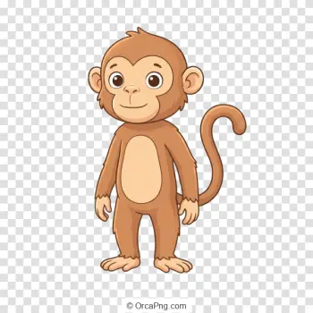 Playful Cartoon Monkey Standing